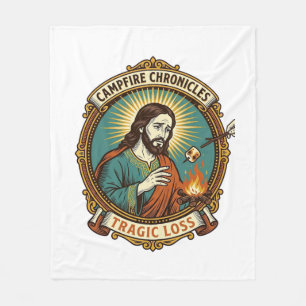 Jesus ließ Marshmallow Lagerfeuer Party Fail Humor Fleecedecke