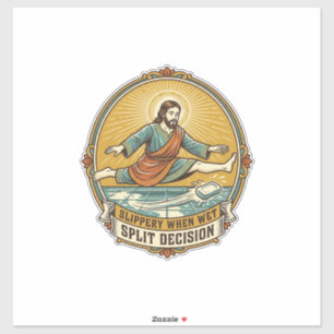 Jesus ließ nasses Seife auf dem rutschigen Badezim Aufkleber
