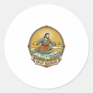 Jesus ließ nasses Seife auf dem rutschigen Badezim Runder Aufkleber