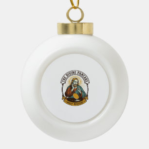 Jesus ließ perfekten Pfannkuchen fallen, der das W Keramik Kugel-Ornament