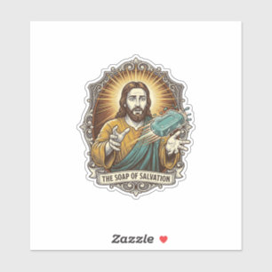 Jesus ließ rutschige Seife Duschbad ungeschickt Ba Aufkleber