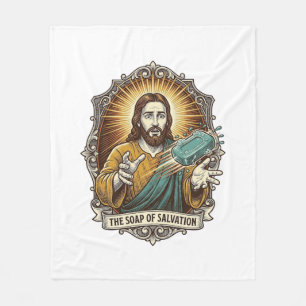 Jesus ließ rutschige Seife Duschbad ungeschickt Ba Fleecedecke