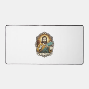 Jesus ließ rutschige Seife Duschbad ungeschickt Ba Schreibtischunterlage