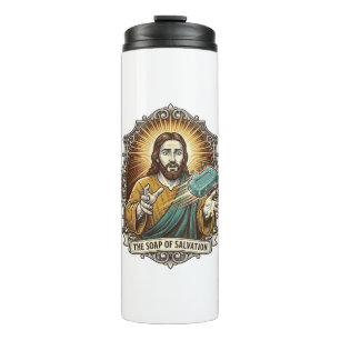 Jesus ließ rutschige Seife Duschbad ungeschickt Ba Thermosbecher