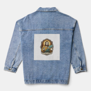 Jesus ließ rutschige Seife Dusche ungeschickt Bade Jeansjacke