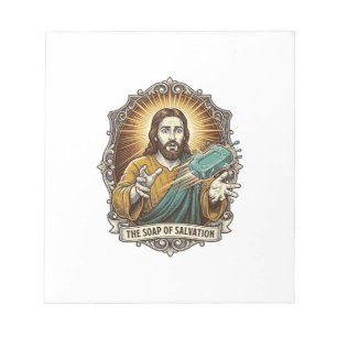 Jesus ließ rutschige Seife Dusche ungeschickt Bade Notizblock
