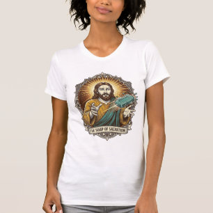 Jesus ließ rutschige Seife Dusche ungeschickt Bade T-Shirt