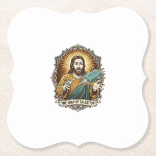 Jesus ließ rutschige Seife Dusche ungeschickt Bade Untersetzer