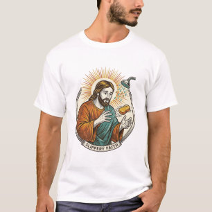 Jesus ließ rutschige Seife Duschwanne Ungeschickte T-Shirt