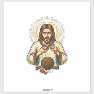 Jesus ließ schweren Medizinball fallen Zeh Schmerz Aufkleber