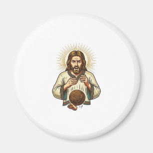 Jesus ließ schweren Medizinball fallen Zeh Schmerz Magnet