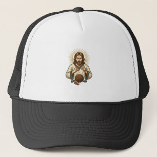 Jesus ließ schweren Medizinball fallen Zeh Schmerz Truckerkappe