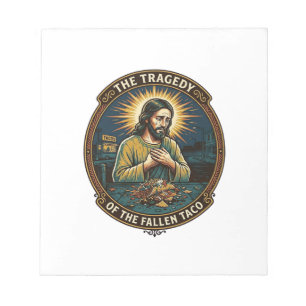 Jesus ließ spätabendliche Taco-Straßenkost betrunk Notizblock