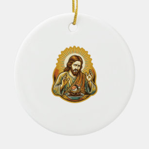 Jesus ließ Sushi in Sojasauce fallen Food Humor Keramik Ornament