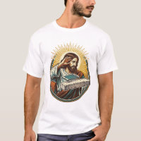 Jesus ließ Telefon Gesicht flach Beton Panik Bilds