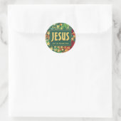 JESUS Ließ uns Adore Ihm Weihnachtsstars fest Runder Aufkleber (Tasche)