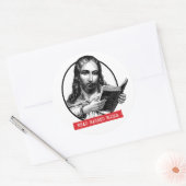 Jesus liest verbotene Bücher Runder Aufkleber (Umschlag)