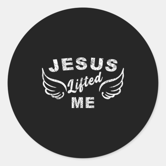 Jesus Lifted Me - Christian Faith Based Edgy Runder Aufkleber (Vorderseite)
