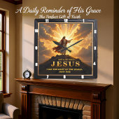Jesus Light World Mountain Triumphant Lord Quadratische Wanduhr