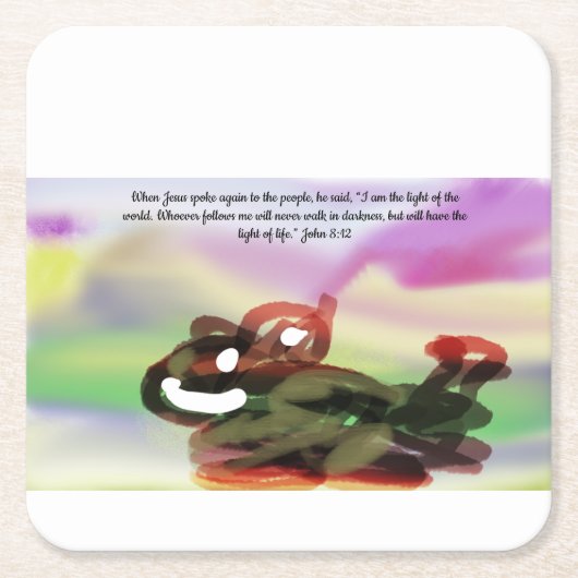 jesus light world rechteckiger pappuntersetzer (Vorderseite)