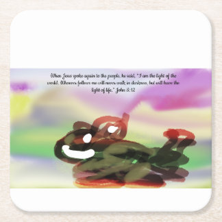 jesus light world rechteckiger pappuntersetzer