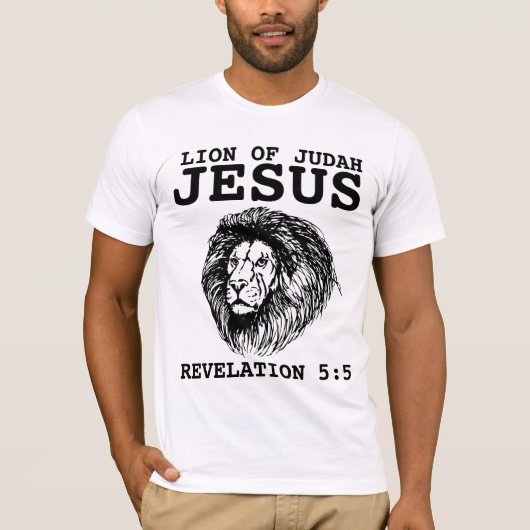 JESUS LION OF JUDAH, Christliche T - Shirt, REV 5: T-Shirt (Vorderseite)