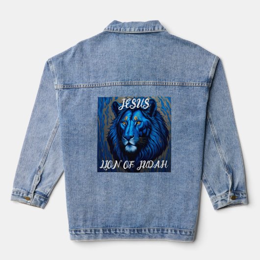 JESUS LION OF JUDAH Denim jean Jacket Jeansjacke (Rückseite)