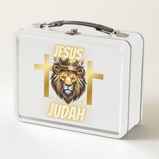 Jesus Lion of Judah - Weiße Lunchbox (Vorderseite)