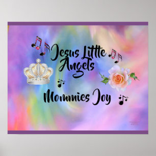 Jesus Little Angels Mommies Joy Lila Edges Poster