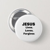 JESUS Lives Lieben vergeben Button (Vorne & Hinten)