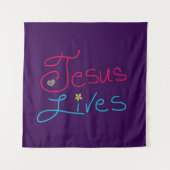Jesus Lives Purple  Wandteppich (Vorderseite)