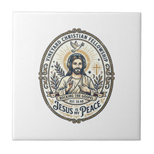 Jesus Lo Fi Lernbeats Ästhetisches Grafik T-Shirt  Fliese