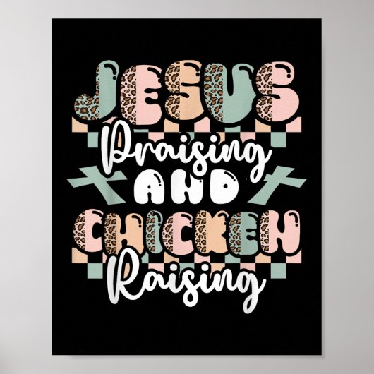 Jesus lobt Hühnchen Christliche Funny Far Poster (Vorne)