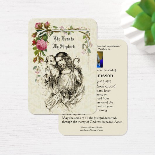 Jesus Lord Katholic Funeral Memorial Holcard - (Schreibtisch)