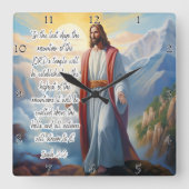 Jesus: Lord's Temple, Nations, Isaiah Quadratische Wanduhr (Vorderseite)