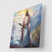 Jesus: Lord's Temple, Nations, Isaiah Quadratische Wanduhr (Winkel)