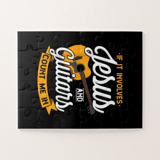 Jesus Love If It Involves Jesus and Guitar Count Puzzle (Horizontal)