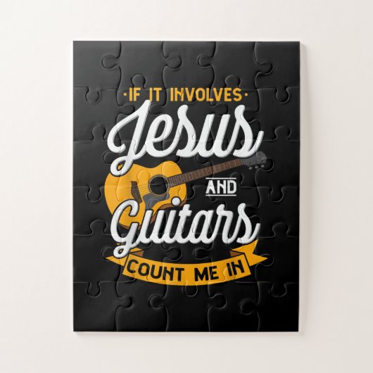 Jesus Love If It Involves Jesus and Guitar Count Puzzle (Vertikal)