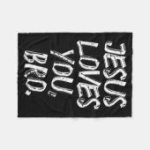 Jesus Loves Bro Religious God Jesus Christian Kids Fleecedecke (Vorderseite (Horizontal))