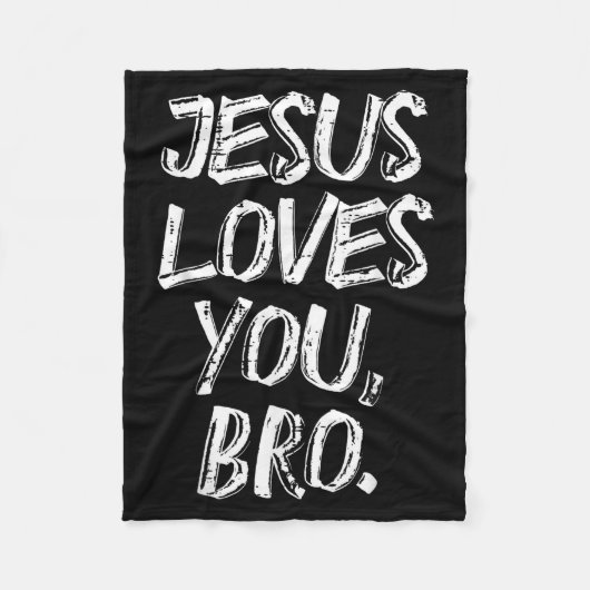 Jesus Loves Bro Religious God Jesus Christian Kids Fleecedecke (Vorderseite)