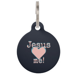 Jesus loves me  – Dog Collar – Hundehalsband neon Haustiermarke