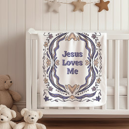Jesus Loves Me Fleece Blanket Christian Gift