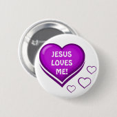 Jesus Loves Me!_ Purple Heart-Loves_ Button (Vorne & Hinten)