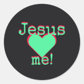 Jesus loves me runder aufkleber (Vorderseite)