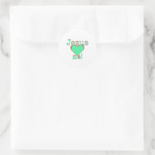 Jesus loves me runder aufkleber (Tasche)