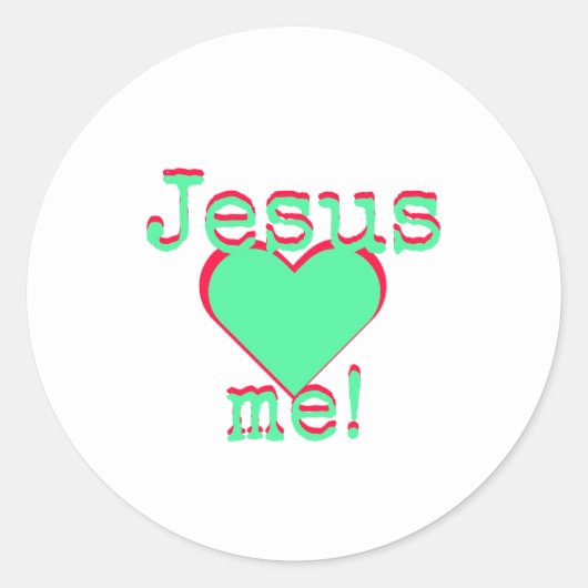 Jesus loves me runder aufkleber (Vorderseite)