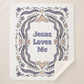 Jesus Loves Me Sherpa Blanket Christian Gift  Sherpadecke (Vorderseite)