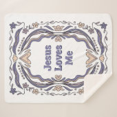 Jesus Loves Me Sherpa Blanket Christian Gift  Sherpadecke (Vorderseite (Horizontal))