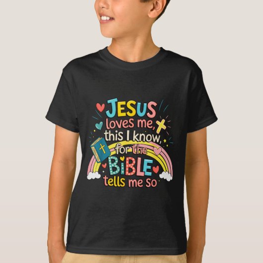 Jesus Loves Me This I Know Boys Kids Toddler Jesus T-Shirt (Vorderseite)