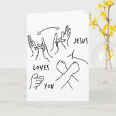 Jesus Loves You Asl Sign Language Christian Karte (Gelbe Blume)